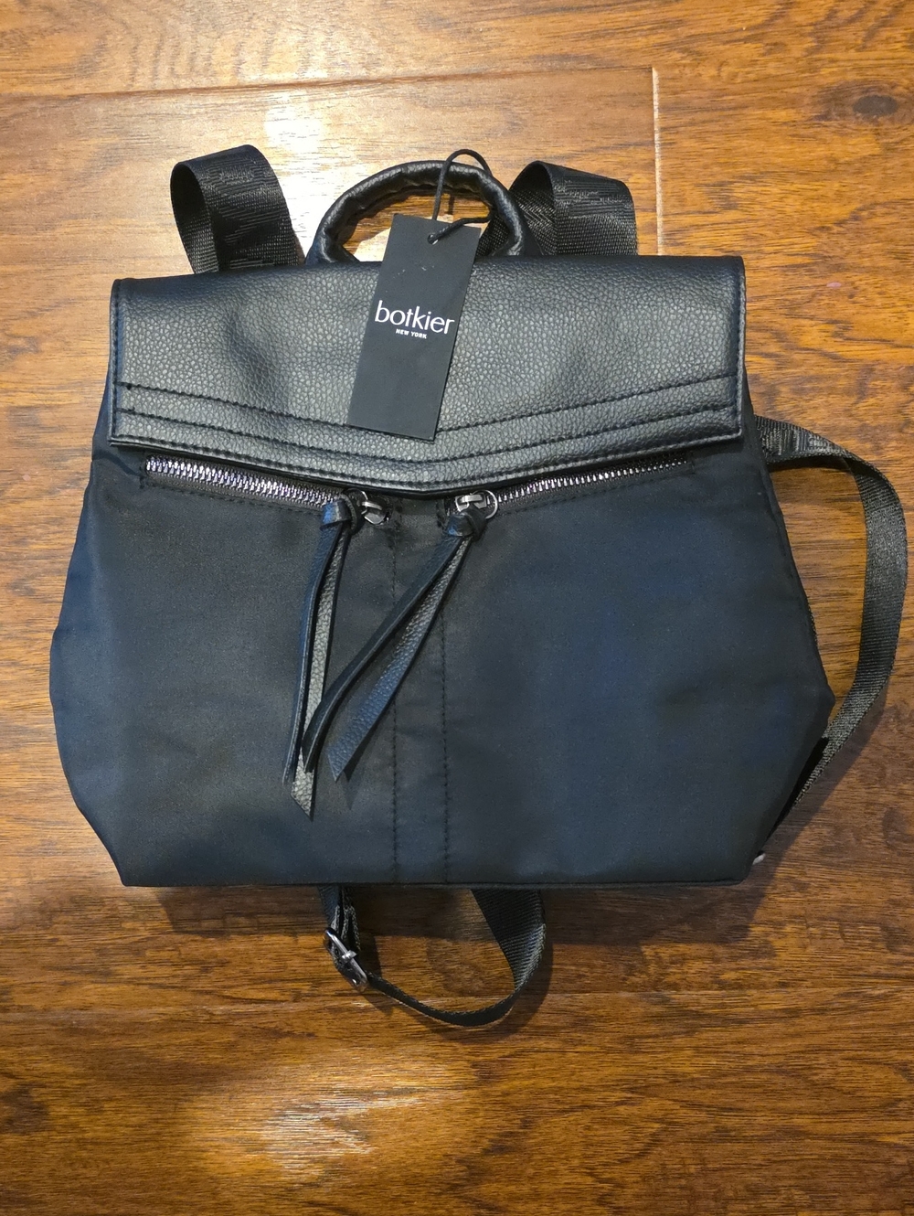 Botkier Black Backpack with Zip Flap